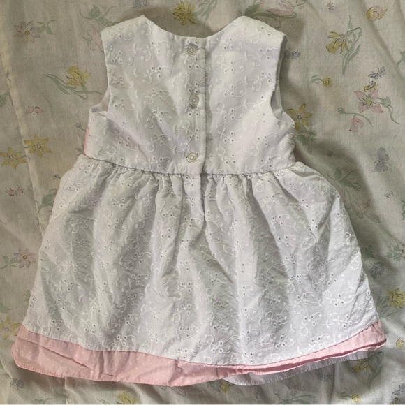 Healthtex Baby White and Pink Dress with Flower 18m - Picture 5 of 8